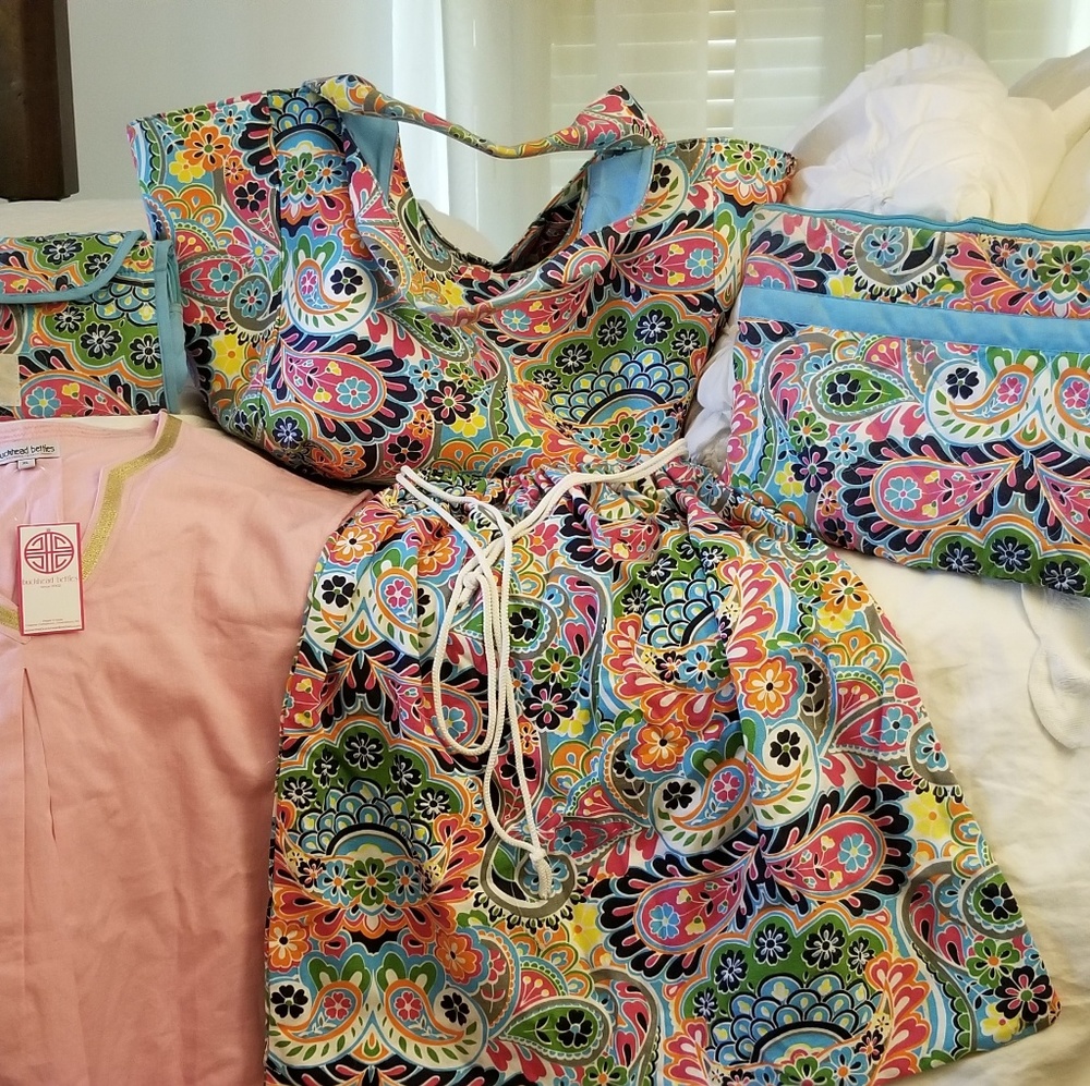 Buckhead Betty weekend travel set with pink tunic